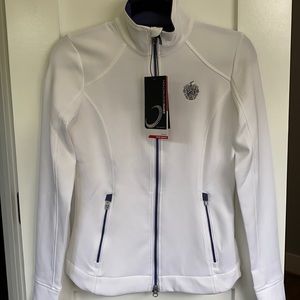 Zero Restriction ladies golf full zip, Trump logo